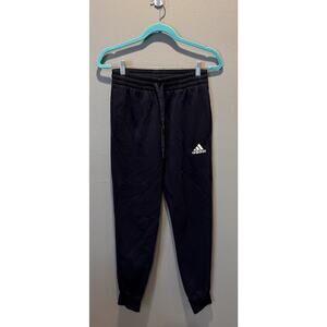Adidas Men's Size S Tapered Joggers Navy Blue Logo Sweatpants
